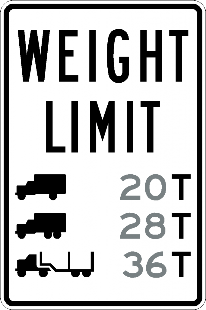 Weight Limits Real Traffic Signs